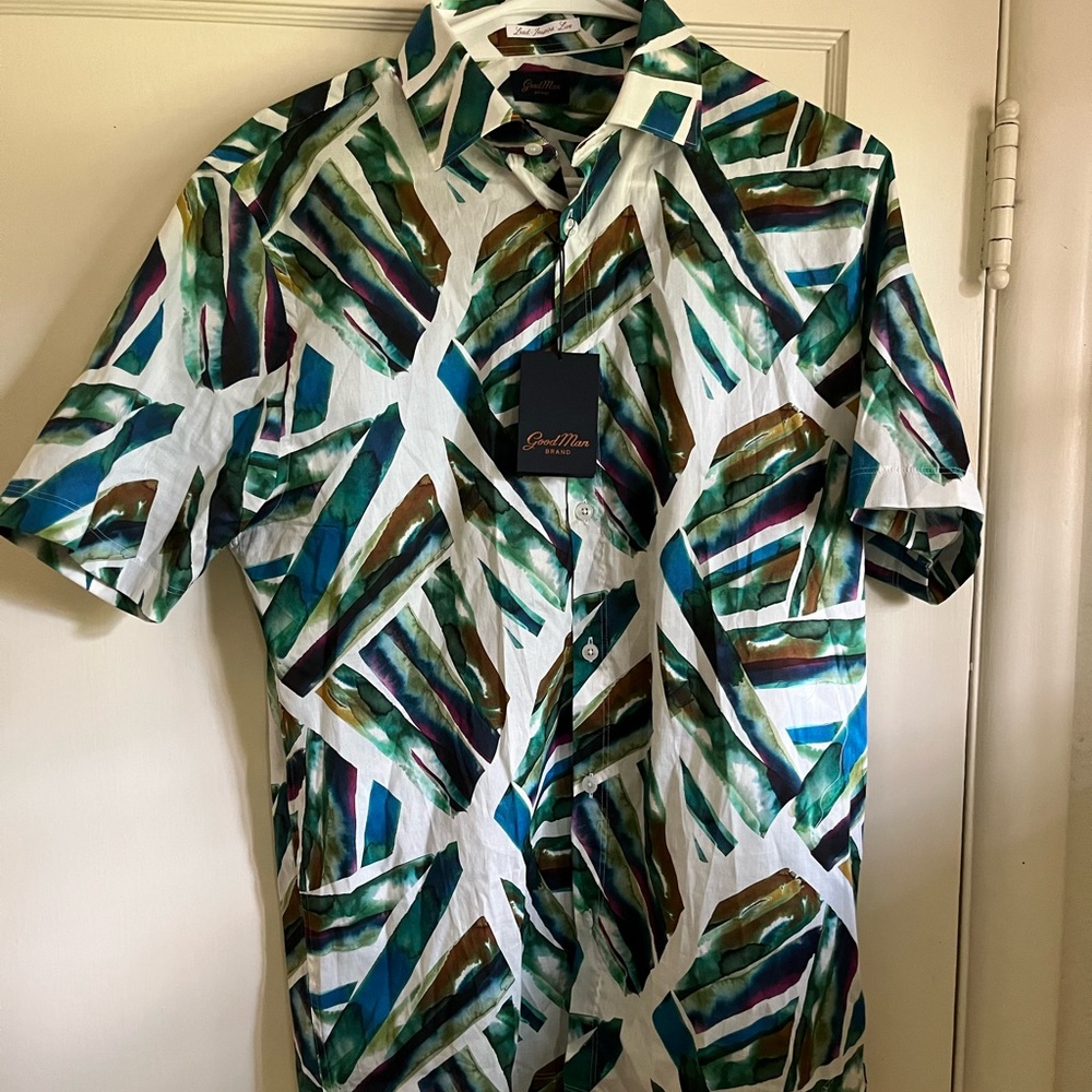 Good Man Brand On-Point Short Sleeve Print Shirt - Medium - Brand New